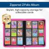 BCW Z-Folio 9-Pocket LX Album – Pink | Secure Zipper Card Organizer | Premium Leatherette Card Collection Binder | Trading Card Binder for Pokemon, MTG, Sport Cards and More(Pink)