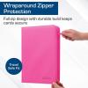 BCW Z-Folio 9-Pocket LX Album – Pink | Secure Zipper Card Organizer | Premium Leatherette Card Collection Binder | Trading Card Binder for Pokemon, MTG, Sport Cards and More(Pink)