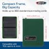 BCW Z-Folio 9-Pocket LX Album – Purple | Secure Zipper Card Organizer | Premium Leatherette Card Collection Binder | Trading Card Binder for Pokemon, MTG, Sport Cards and More(Green)