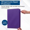 BCW Z-Folio 9-Pocket LX Album – Purple | Secure Zipper Card Organizer | Premium Leatherette Card Collection Binder | Trading Card Binder for Pokemon, MTG, Sport Cards and More