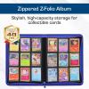 BCW Z-Folio 9-Pocket LX Album – Purple | Secure Zipper Card Organizer | Premium Leatherette Card Collection Binder | Trading Card Binder for Pokemon, MTG, Sport Cards and More(Blue)