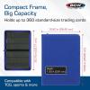 BCW Z-Folio 9-Pocket LX Album – Purple | Secure Zipper Card Organizer | Premium Leatherette Card Collection Binder | Trading Card Binder for Pokemon, MTG, Sport Cards and More(Blue)