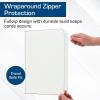 BCW Z-Folio 9-Pocket LX Album – White | Secure Zipper Card Organizer | Premium Leatherette Card Collection Binder | Trading Card Binder for Pokemon, MTG, Sport Cards and More