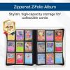 BCW Z-Folio 9-Pocket LX Album – White | Secure Zipper Card Organizer | Premium Leatherette Card Collection Binder | Trading Card Binder for Pokemon, MTG, Sport Cards and More