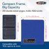 BCW Z-Folio LX Zipper Portfolio – Premium Blue Leatherette 12-Pocket Playset Album – Secure Zipper – 480 Card Capacity – Card Collector’s Dream – Card Organizer – Trading Card Storage