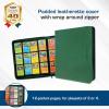 BCW Z-Folio LX Zipper Portfolio – Premium Green Leatherette 12-Pocket Playset Album – Secure Zipper – 480 Card Capacity – Card Collector’s Dream – Card Organizer – Trading Card Storage