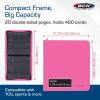 BCW Z-Folio LX Zipper Portfolio – Premium Pink Leatherette 12-Pocket Playset Album – Secure Zipper – 480 Card Capacity – Card Collector’s Dream – Card Organizer – Trading Card Storage