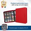 BCW Z-Folio LX Zipper Portfolio – Premium Red Leatherette 12-Pocket Playset Album – Secure Zipper – 480 Card Capacity – Card Collector’s Dream – Card Organizer – Trading Card Storage