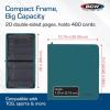 BCW Z-Folio LX Zipper Portfolio – Premium Teal Leatherette 12-Pocket Playset Album – Secure Zipper – 480 Card Capacity – Card Collector’s Dream – Card Organizer – Trading Card Storage