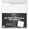 BCW 12-Inch Vinyl Record Dividers – 25 Pack | Archival Plastic for LP Storage – White