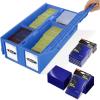 BCW 1600 Card Bin & 500 Deck Guard Sleeves – Green | Holds 1,600+ Cards | Stackable Storage Bin | Anti-Glare Sleeves(Blue)
