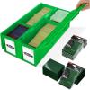 BCW 1600 Card Bin & 500 Deck Guard Sleeves – Green | Holds 1,600+ Cards | Stackable Storage Bin | Anti-Glare Sleeves(Green)