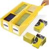 BCW 1600 Card Bin & 500 Deck Guard Sleeves – Green | Holds 1,600+ Cards | Stackable Storage Bin | Anti-Glare Sleeves(Yellow)