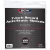 BCW Anti-Static Polypropylene 7-inch Record Inner Sleeve – 100 Count | Acid-Free Protection for Vinyl Scratch, Scuff & Dust Prevention for Vintage Records