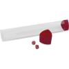 BCW Blue Playmat Tube with Dice Cap | Includes 2 Free Dice | Tri-Oval Design Prevents Rolling | Oversized Cap for Storage | Durable Plastic Tube for MTG, TCG Playmats, and Game Mats(Red)