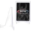 BCW Card Stands | Crystal Clear Transparent Mini Easels for Picture Display | Durable & Sturdy Design | Perfect for Trading Cards, Sports Memorabilia, Use at Home, Office, Shop, and More