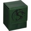 BCW Deck Case LX | Holds 80 Sleeved Gaming Cards | Black Leatherette with Red Stitching | Magnetic Closure | Durable Card Storage for Magic, Pokémon and Star Wars(Green)