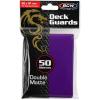 BCW Deck Guard – Double Matte Purple Card Sleeves | Acid-Free, Archival-Safe, No PVC | Anti-Glare Matte Finish | Fits Standard 2½” x 3½” Game Cards | Durable Deck Protector Sleeves | 50 Ct(Purple)