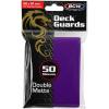 BCW Deck Guard – Double Matte Purple Card Sleeves | Acid-Free, Archival-Safe, No PVC | Anti-Glare Matte Finish | Fits Standard 2½” x 3½” Game Cards | Durable Deck Protector Sleeves | 300 Ct