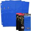 BCW Double-Sided 9-Pocket Pages (20 Black) | Side-Loading Trading Card Binder Sheets | Card Storage & Display Solution(Blue)