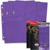 BCW Double-Sided 9-Pocket Pages (20 Black) | Side-Loading Trading Card Binder Sheets | Card Storage & Display Solution(Purple)