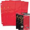 BCW Double-Sided 9-Pocket Pages (20 Black) | Side-Loading Trading Card Binder Sheets | Card Storage & Display Solution(Red)