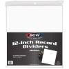 BCW Medium White 12-Inch Record Dividers – 25 Ct | Premium Archival Vinyl Dividers(White)