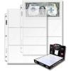 BCW Pro 3-Pocket Currency Page – 100 ct | Archival Quality, Toploader Pockets, High-Clarity Polypropylene | Ideal for 3½”x8″ Bills | Numismatic Collection Storage and Display | Clear Money Sleeves