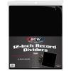 BCW Tall Dividers for 12 in Records – White | 25 Pack | Premium Quality Vinyl Storage(Black)