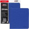 BCW Z-Folio LX Zipper Portfolio – Premium Blue Leatherette 12-Pocket Playset Album – Secure Zipper – 480 Card Capacity – Card Collector’s Dream – Card Organizer – Trading Card Storage