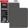 BCW Z-Folio LX Zipper Portfolio – Premium Gray Leatherette 12-Pocket Playset Album – Secure Zipper – 480 Card Capacity – Card Collector’s Dream – Card Organizer – Trading Card Storage