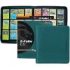 BCW Z-Folio LX Zipper Portfolio – Premium Teal Leatherette 12-Pocket Playset Album – 480 Card Capacity – Card Collector’s Dream