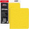 BCW Z-Folio LX Zipper Portfolio – Premium Yellow Leatherette 12-Pocket Playset Album – Secure Zipper – 480 Card Capacity – Card Collector’s Dream – Card Organizer – Trading Card Storage