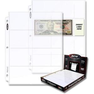BCW 100 4-Pocket Currency Pages 2.75′ x 6.5′ BCW NEW