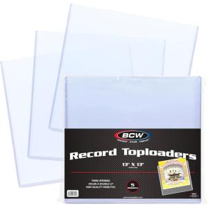 BCW 12-Inch Vinyl Record Topload Holder – 5 Pack | 11MM Thick | Rigid PVC Double LP Album Protector | Compatible with Record Sleeves and Bags | Essential Vinyl Album Storage and Display Solution