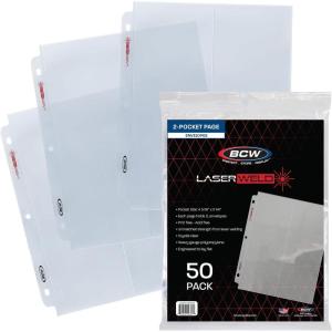 BCW 2 Pocket Envelope Page Protector | Archival Envelope Binder Sleeves for 3 Ring Binders | Acid-Free & Laser Welded | 50 Count(50 Pack)