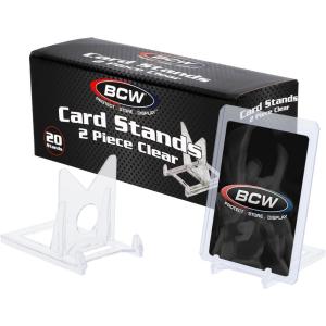 BCW 2-Piece Card Display Stands | Showcase Top Loaders, Magnetics, Screwdowns |Trading Card Display| Card Display Stand | Card Stand | Semi Rigid Card Holder Stand (20 Pack)(20 Pack)