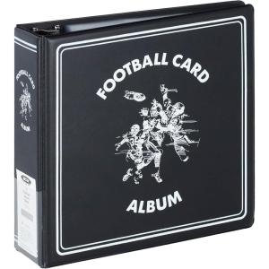 BCW 3-Inch D-Ring Football Trading Card Binder – Black | Holds 90 Pages | Heavy Duty Durable Design Football Card Binder | 1 ct(Football)