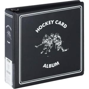BCW 3-Inch D-Ring Football Trading Card Binder – Black | Holds 90 Pages | Heavy Duty Durable Design Football Card Binder | 1 ct(Hockey)