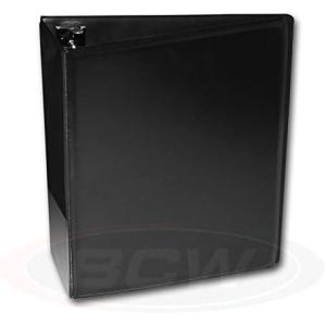 BCW 3-Inch Plain Black Album – Heavy-Duty 3 Ring Binder for Trading Cards, Photos & Memorabilia | Holds Multiple Binder Pages (Sold Separately)