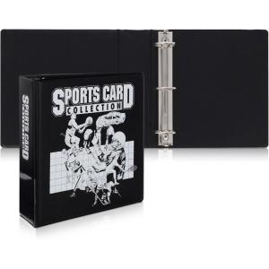 BCW 3-Inch Sports Card Album Binder | Durable Black D-Ring Card Binder Holds 90 Protective Pages | Compatible with other Collectible Cards | Ideal Sports Card Collection Storage Solution
