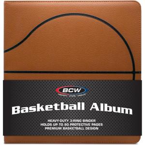 BCW 3-inch Sports Collectors Album – Basketball | Storage for Over 800 Cards | Ideal for Organizing Baseball, Football, Basketball Trading Cards | Aesthetic Display for Sports Memorabilia Enthusiasts(Basketball)