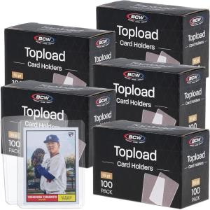 BCW 3×4 Standard Topload Card Holders | 500 Pack | Top Loaders for Cards | Rigid Card Protector | Fits Standard Size Cards Up to 20pt