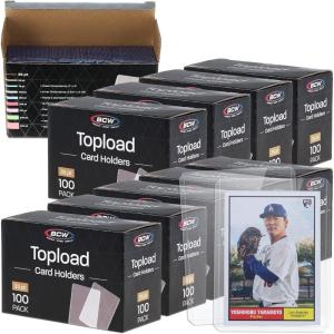 BCW 3×4 Top Loader Cards | 1000 Pack | Rigid Toploaders for Cards | Standard Trading Card Toploaders for Baseball, Pokémon, MTG, Sports Cards | Holds Up to 20 pt(1000 Pack)