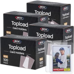 BCW 3×4 Top Loader Cards | 1000 Pack | Rigid Toploaders for Cards | Standard Trading Card Toploaders for Baseball, Pokémon, MTG, Sports Cards | Holds Up to 20 pt(400 Pack)