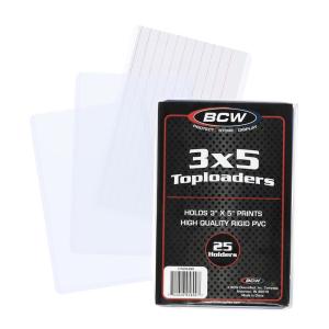 BCW 3×5 Topload Holder – Pack of 25 | Premium PVC Card, Photo, and Print Protection | Ideal for Index Cards, Photos, Prints | Archival Quality Protective Sug-Fit Toploaders