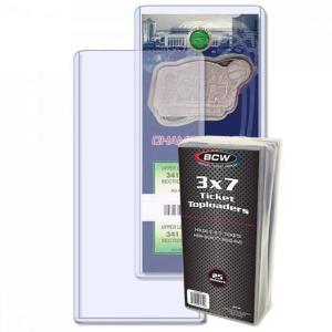 BCW 3×7 – Ticket Toploader (25 Pack) – Rigid PVC Sleeve for Photos, Prints, Tickets, and More | Crystal Clear Topload Holder for Trading Cards, Memorabilia, Collectibles, and Events
