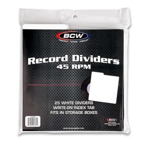 BCW 45 RPM Record Dividers – Archival Quality Vinyl Organizer