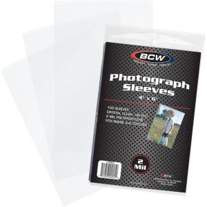 BCW 4×6 Photograph Sleeves – 200 ct | Archival Quality Crystal Clear Polypropylene | Acid-Free for Art Prints, Postcards, Pictures, and More!