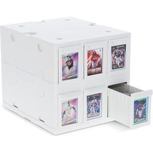 BCW 6 Drawer Card Catalog – White | Stackable Trading Card Organizer Box | Holds Sports Cards, Gaming Cards, Toploaders & Magnetics | Heavy-Duty Plastic Storage with Dividers(White)
